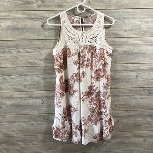 Maurice's Floral Sleeveless Dress with Crochet Detail